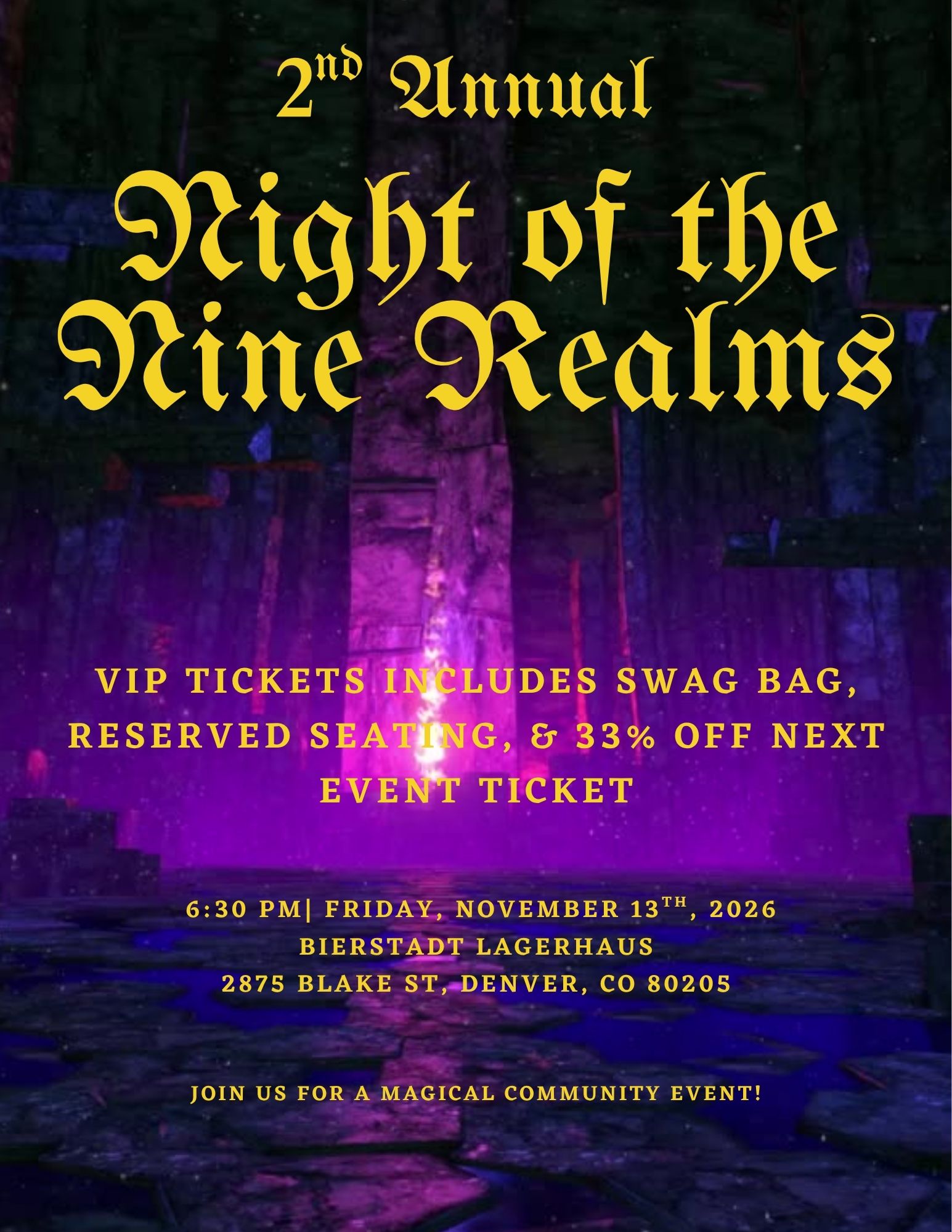 Night of the Nine Realms 2nd Annual Fantasy Community Ball