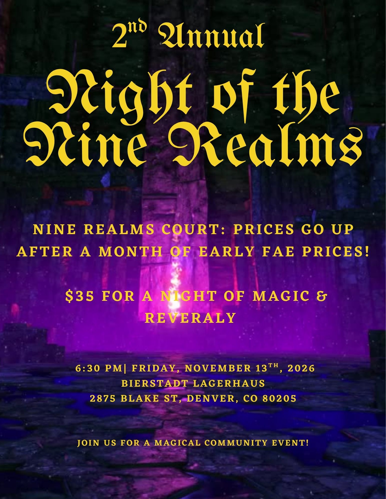 Night of the Nine Realms 2nd Annual Fantasy Community Ball