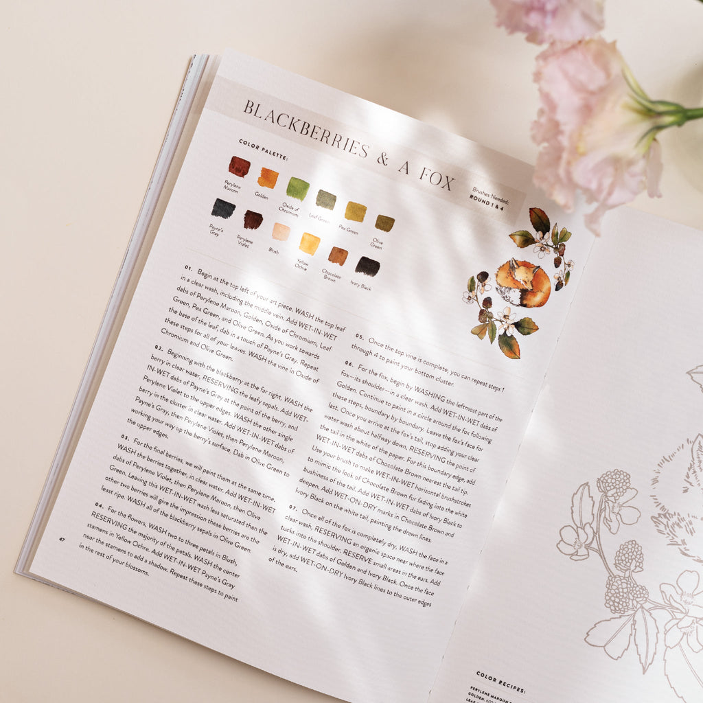 Watercolor Workbook: Flowers, Feathers, and Animal Friends