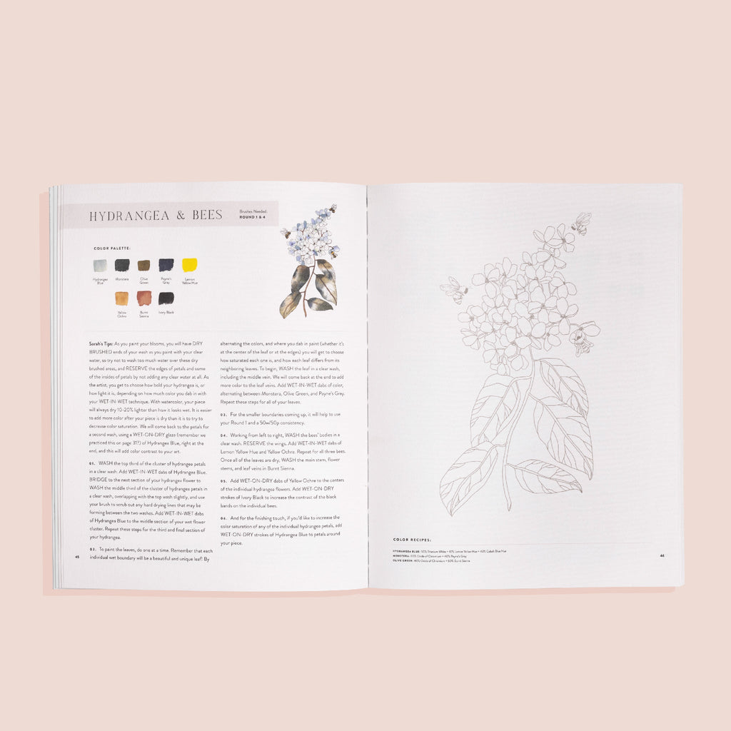 Watercolor Workbook: Flowers, Feathers, and Animal Friends