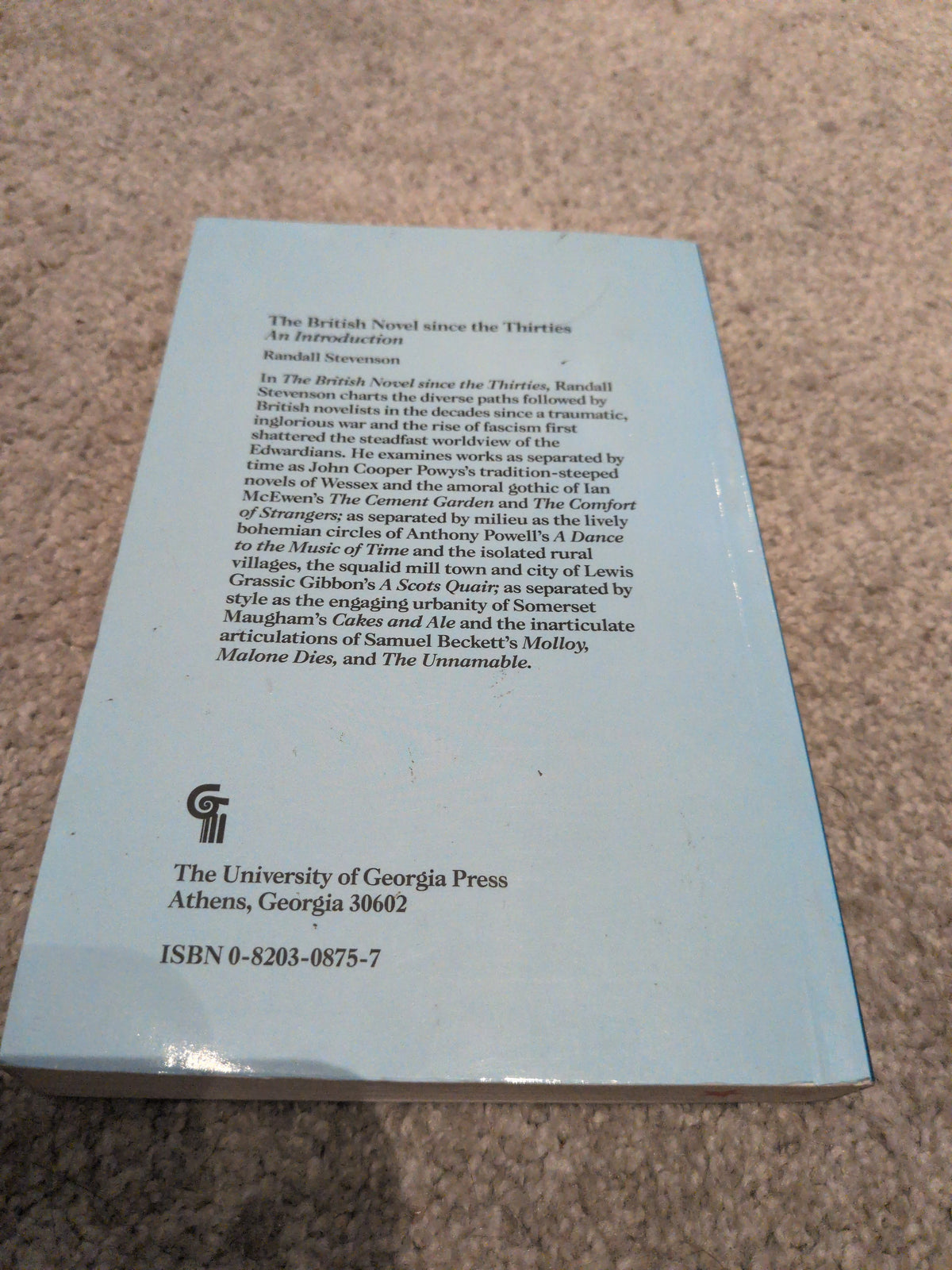 The British Novel Since the Thirties: An Introduction [Paperback] Stevenson, Randall